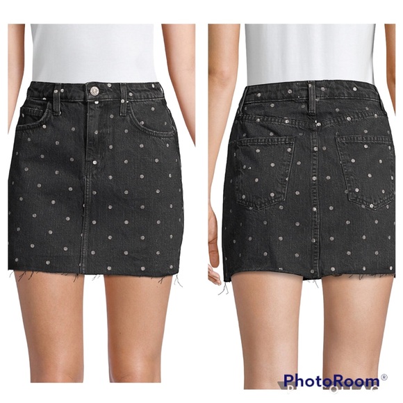 EUC Current/Elliott Polka Dot Denim Mini Skirt - Picture 1 of 12
